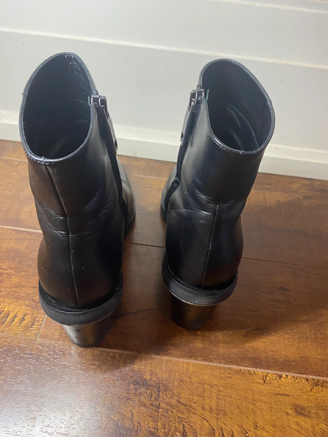 SPORTMAX Black Leather Ankle Boots - photo 4