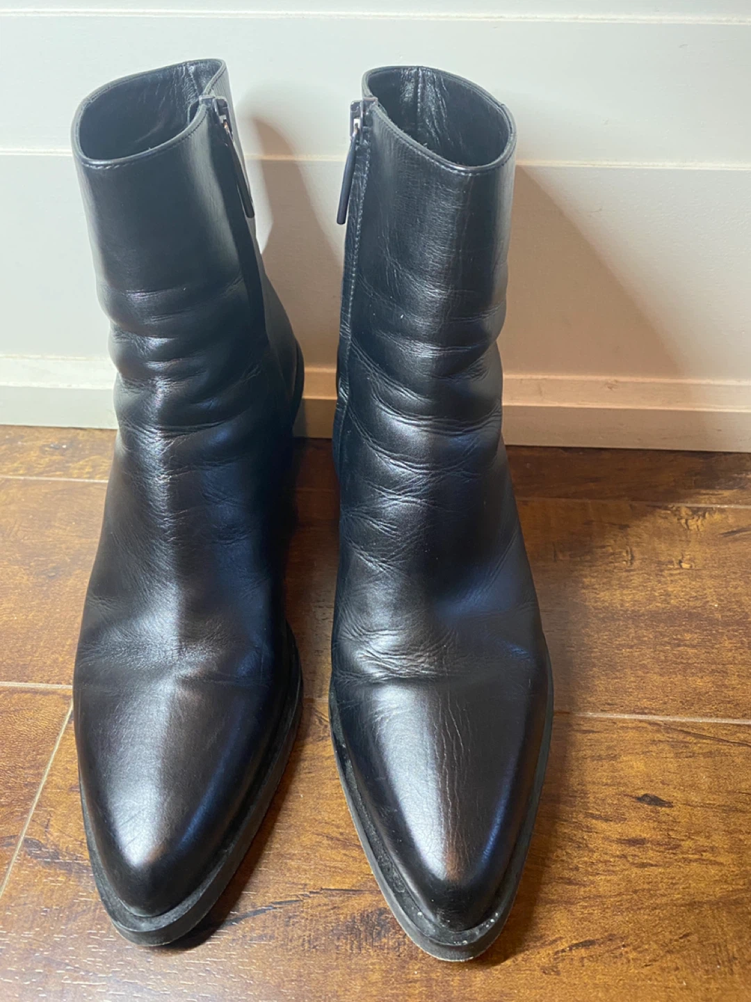 SPORTMAX Black Leather Ankle Boots - photo 3