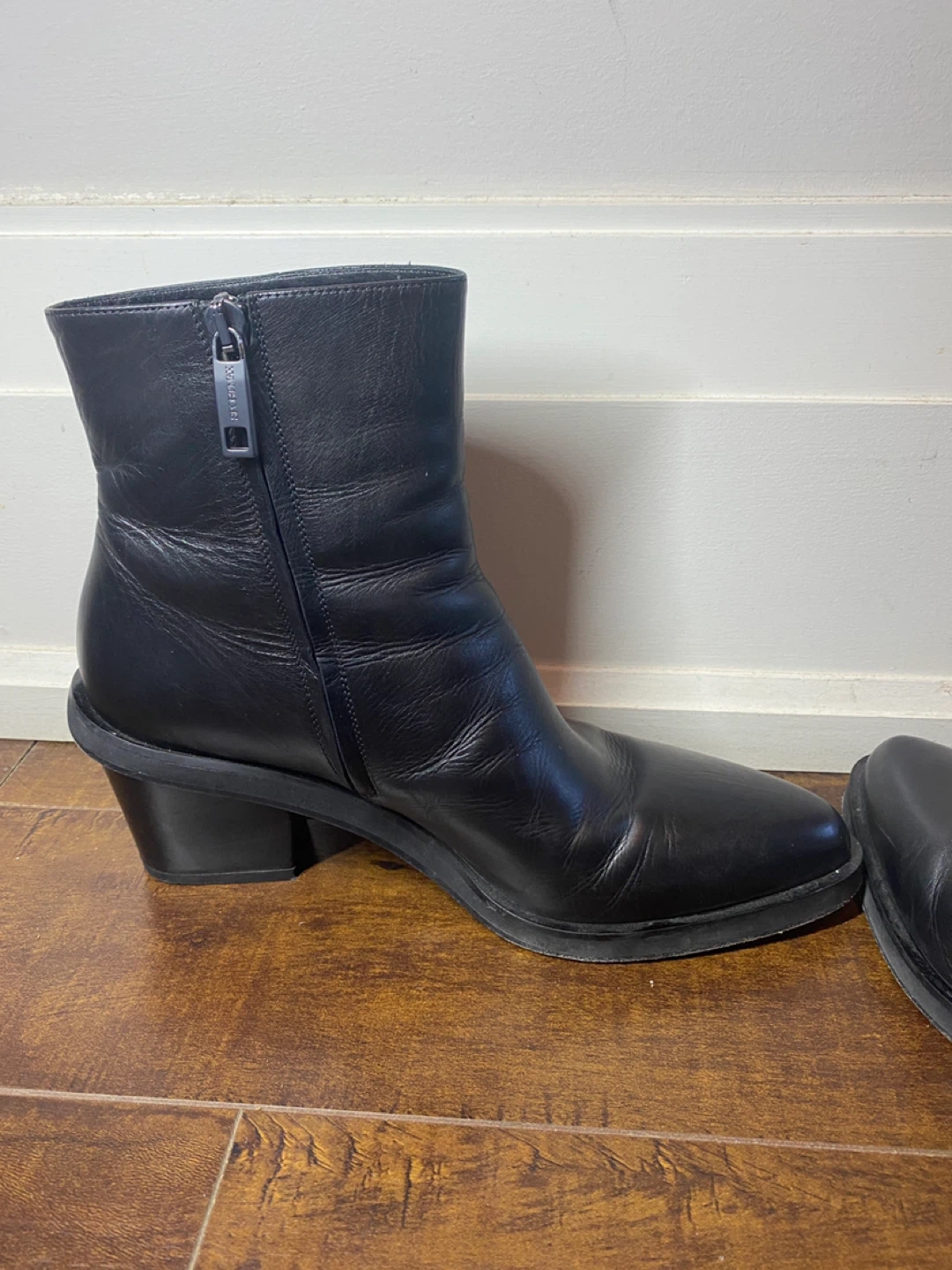 SPORTMAX Black Leather Ankle Boots - photo 5