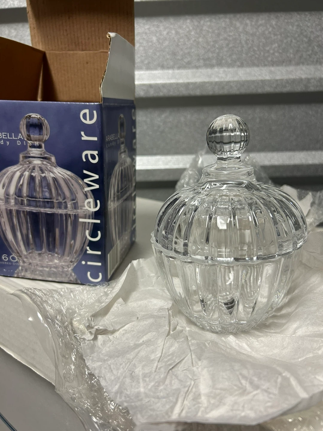 Circleware Arabella Candy Dish with Lid - Clear Glass