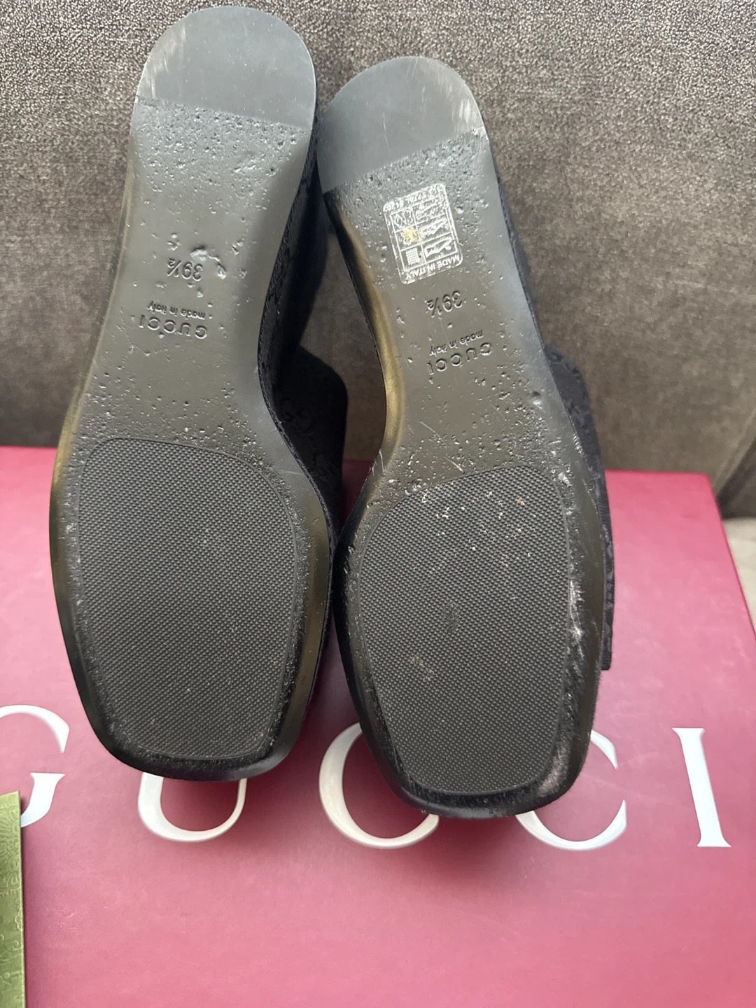 GUCCI Black Wedge Sandals with Horsebit - photo 4