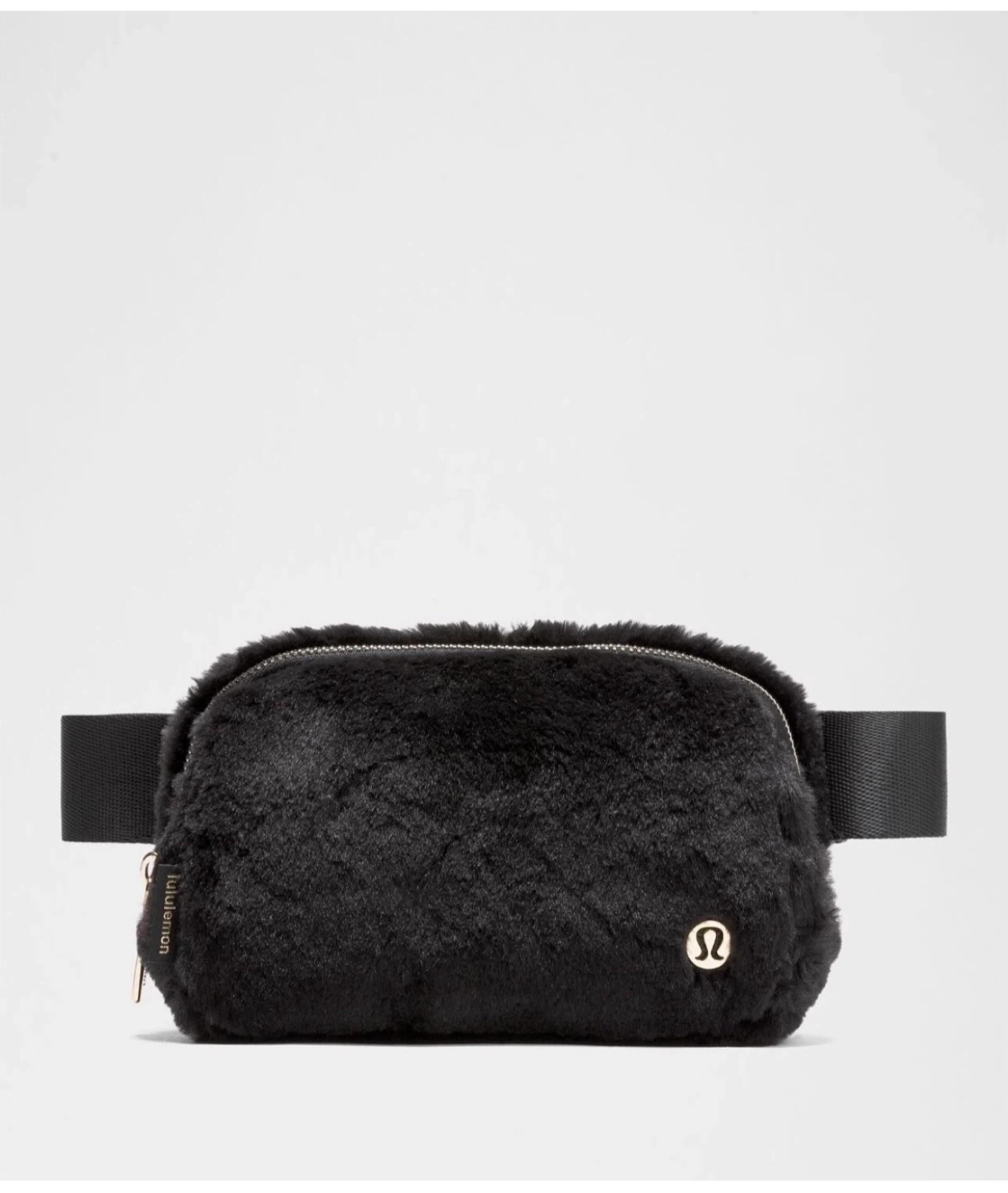 NEW Lululemon Everywhere Belt Bag Plush Fleece 1L - Black / Gold