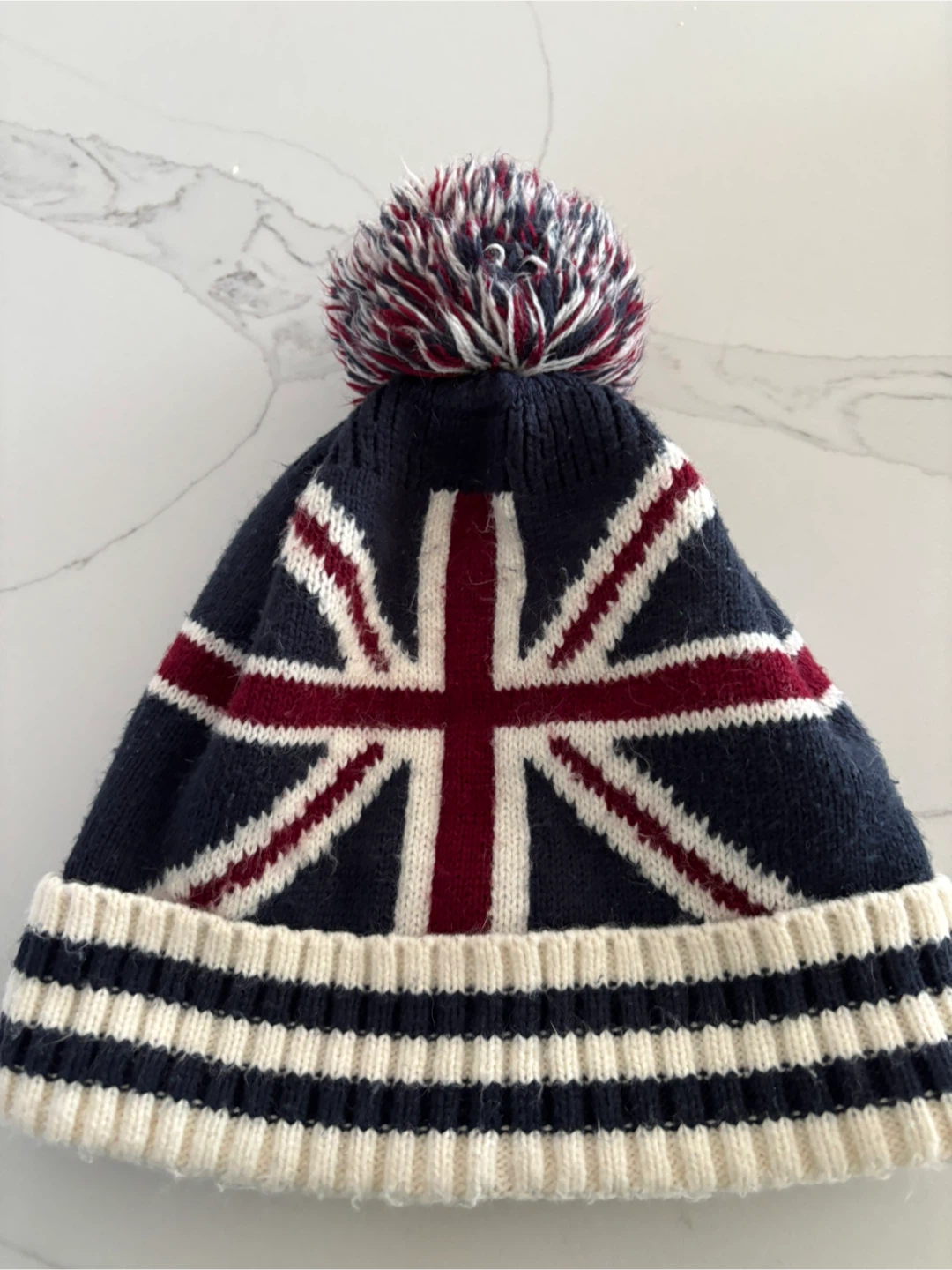 Union Jack Beanie with Pom Pom