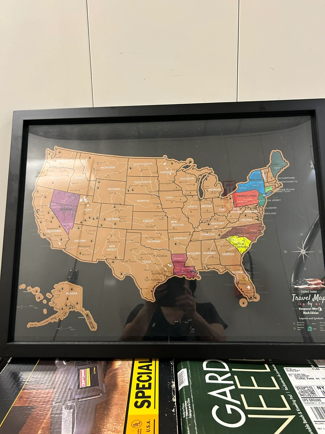 Vespucci World United States Travel Map - Black Edition