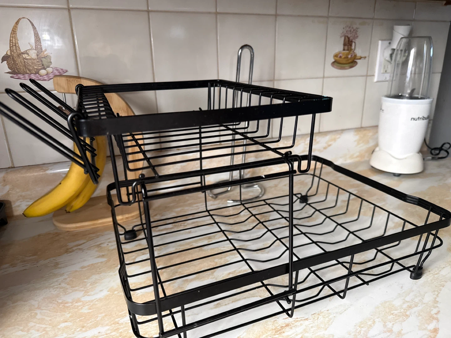 Two-Tier Black Metal Dish Rack - photo 2