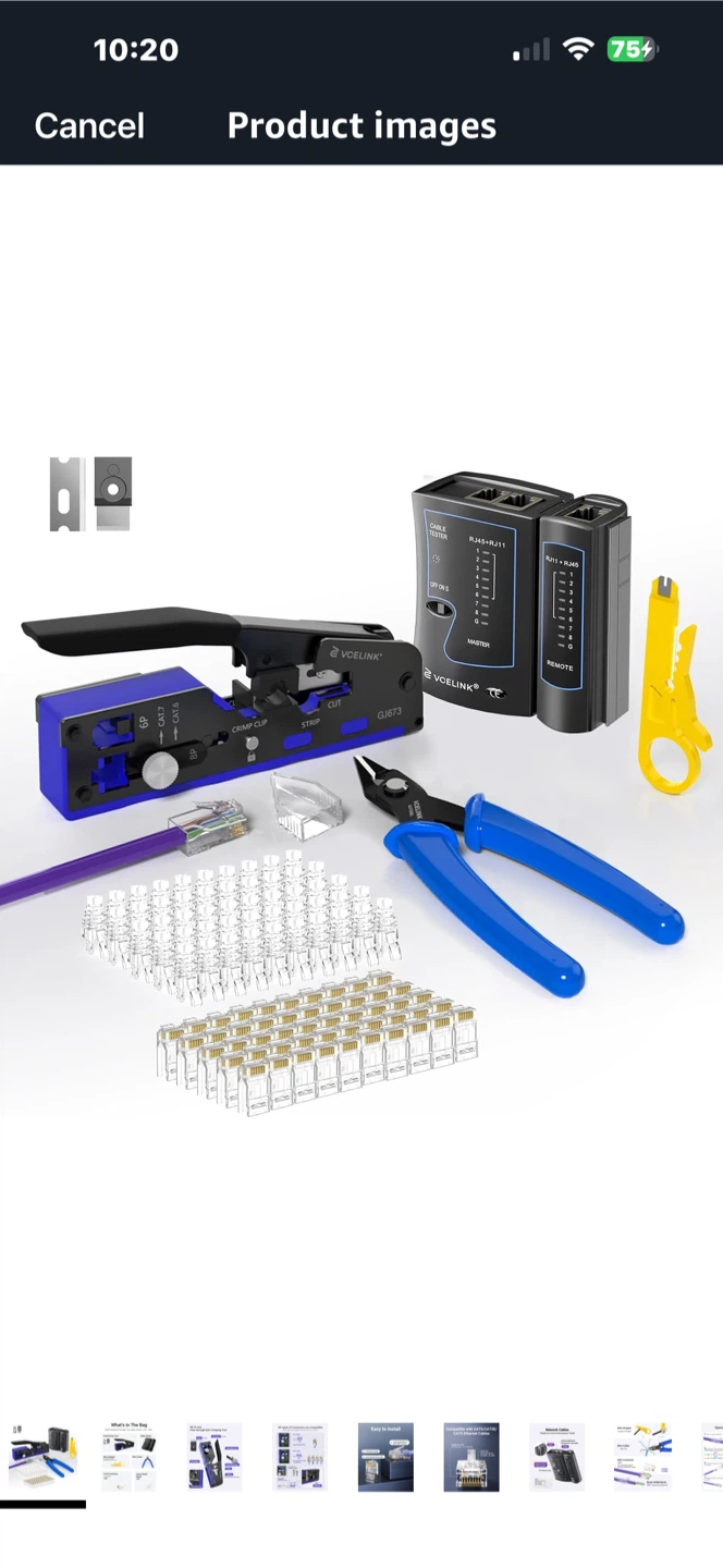VOELINK Network Cable Tester Crimping Tool Kit