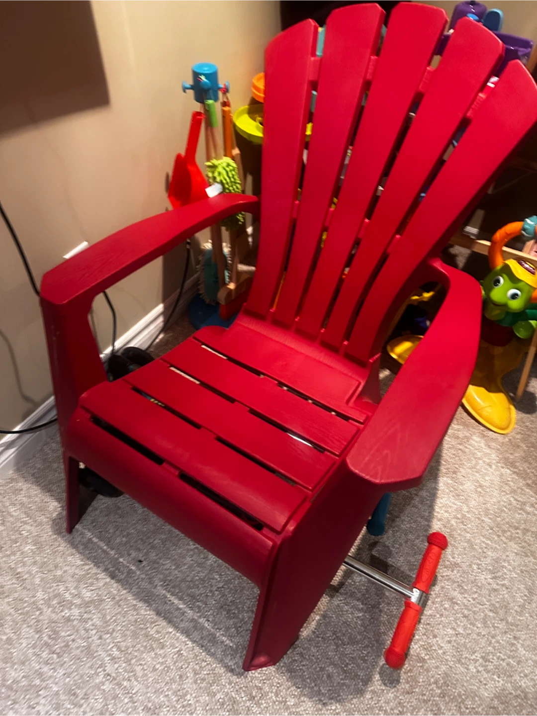 Red Adirondack Adult Size Outdoor Patio Chair