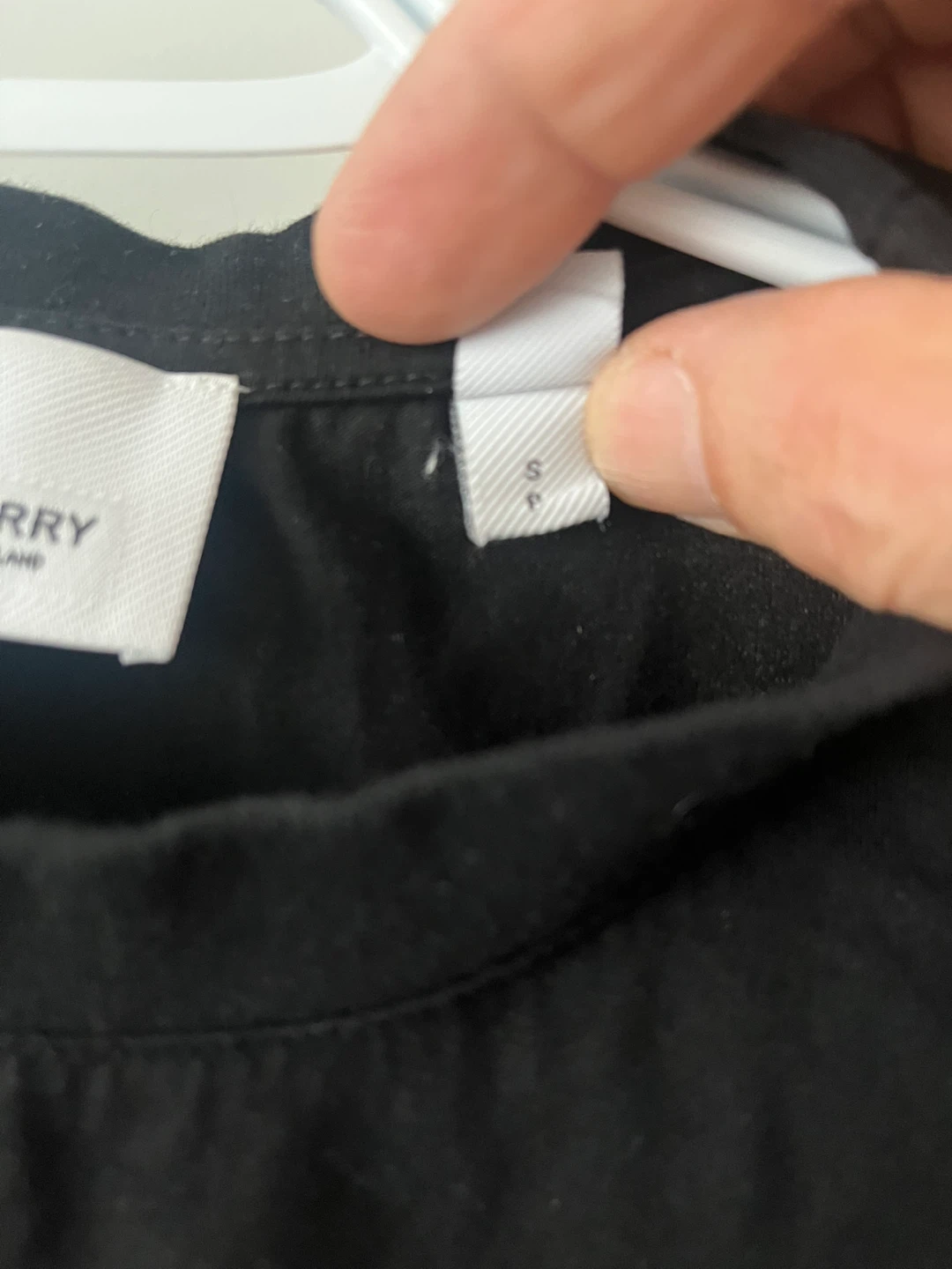 Burberry Black T-Shirt with Classic Check Sides - Size S - photo 2