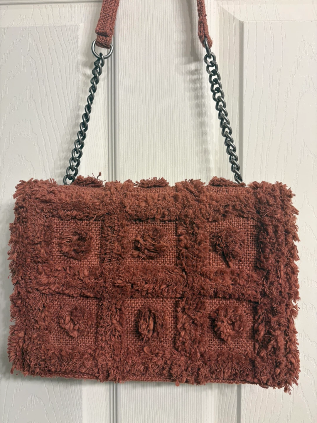 Zara Textured Brown Shoulder Bag