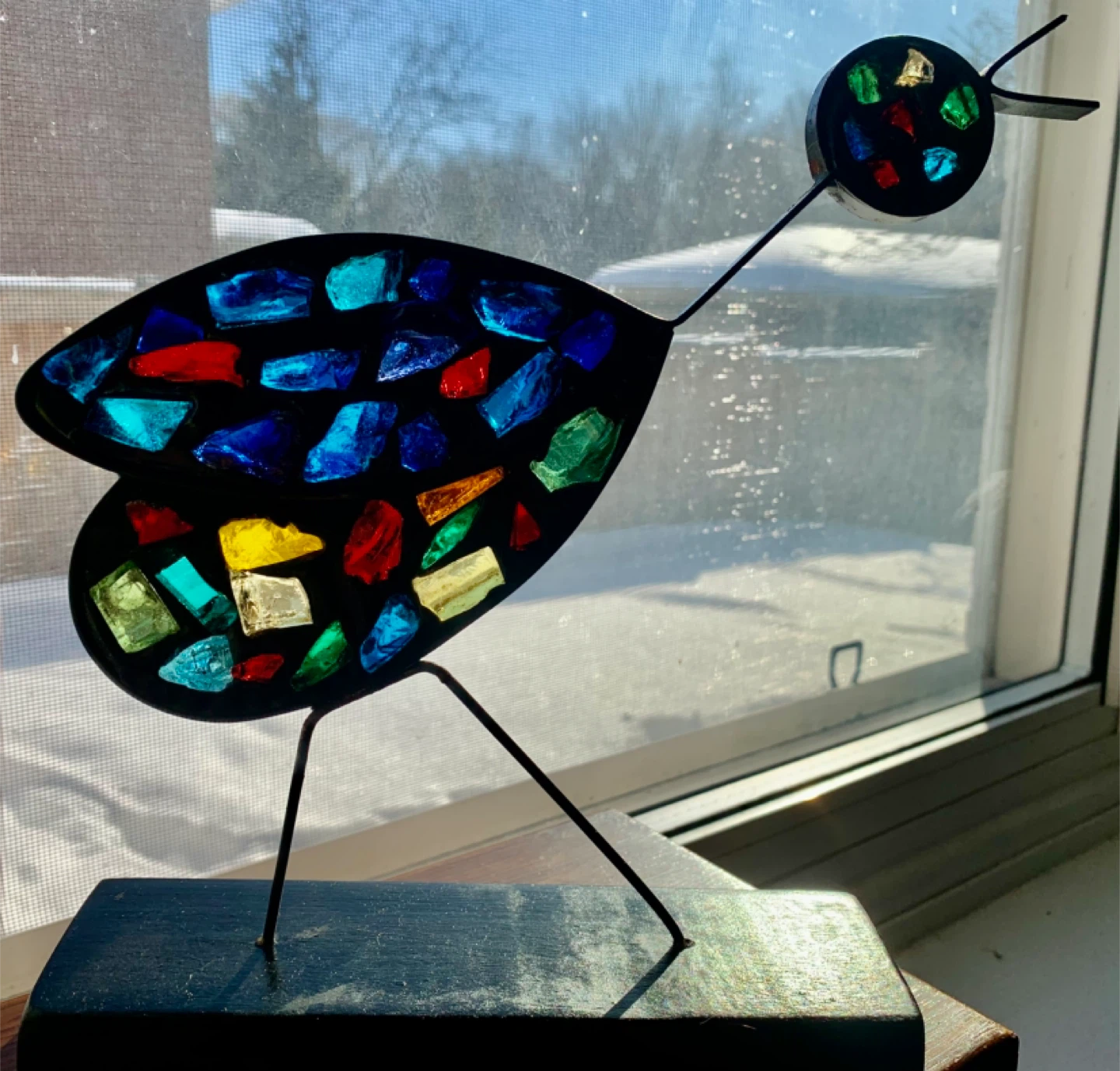 Stained Glass Bird Sculpture - photo 2