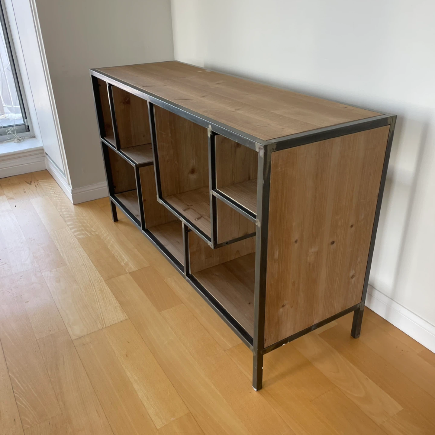 Unique Open Shelf Display Sideboard Table TV stand - photo 2