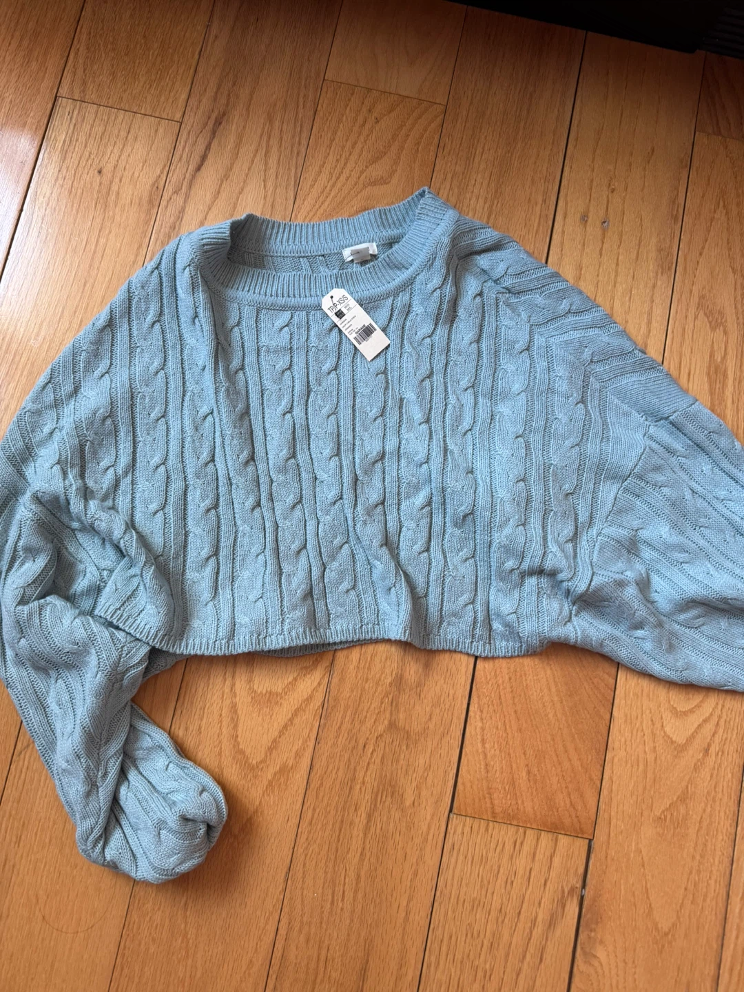 Garage Cable Knit Sweater - Light Blue