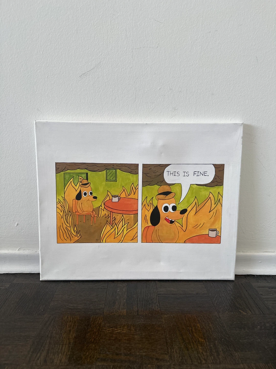 This is Fine Dog Comic Canvas Painting