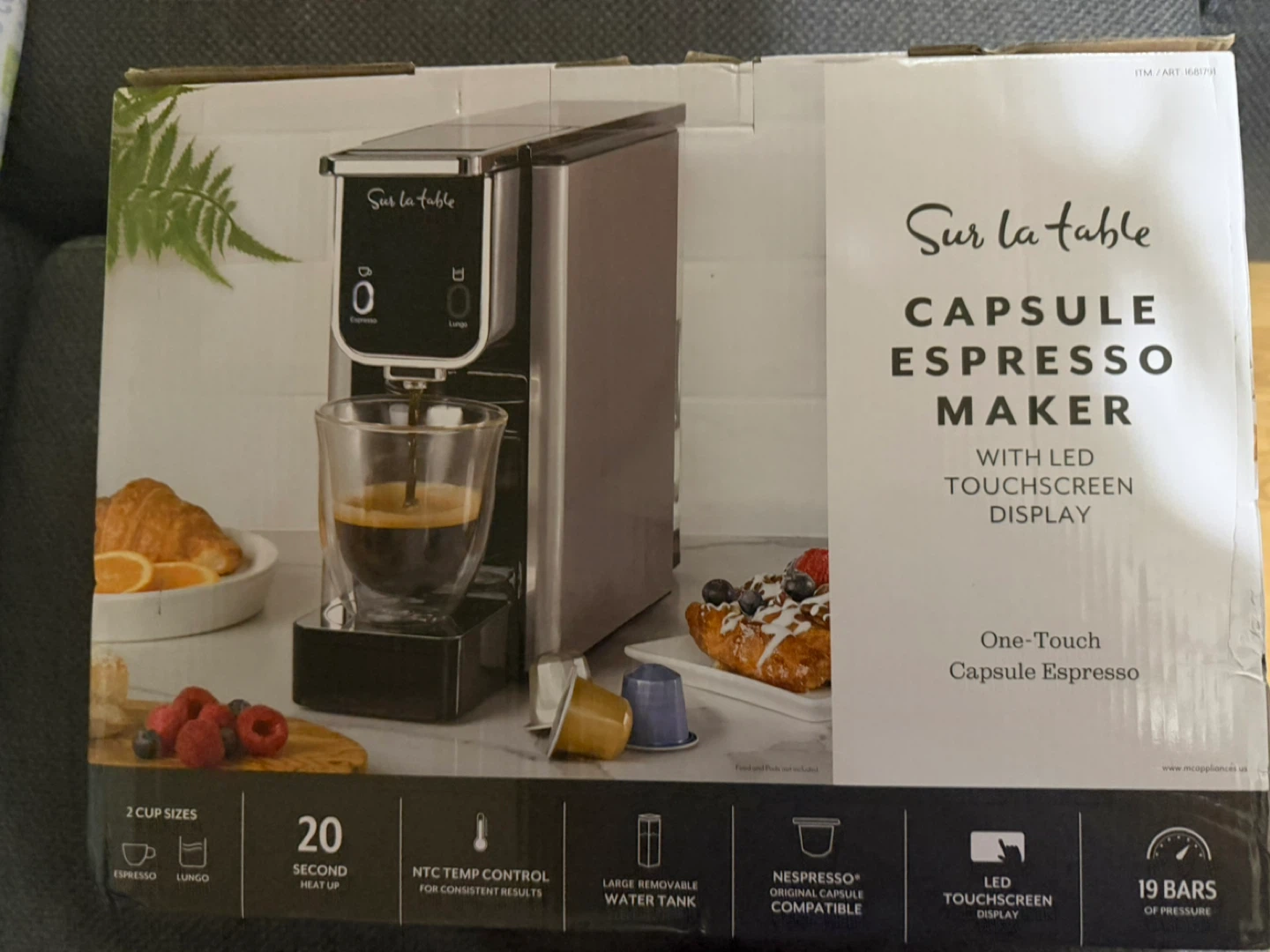 Sur la Table Capsule Espresso Maker with LED Touchscreen