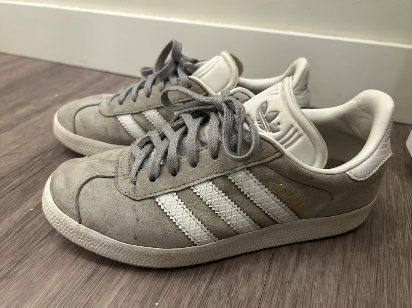 Adidas Gazelle Grey Suede Sneakers - Size 5
