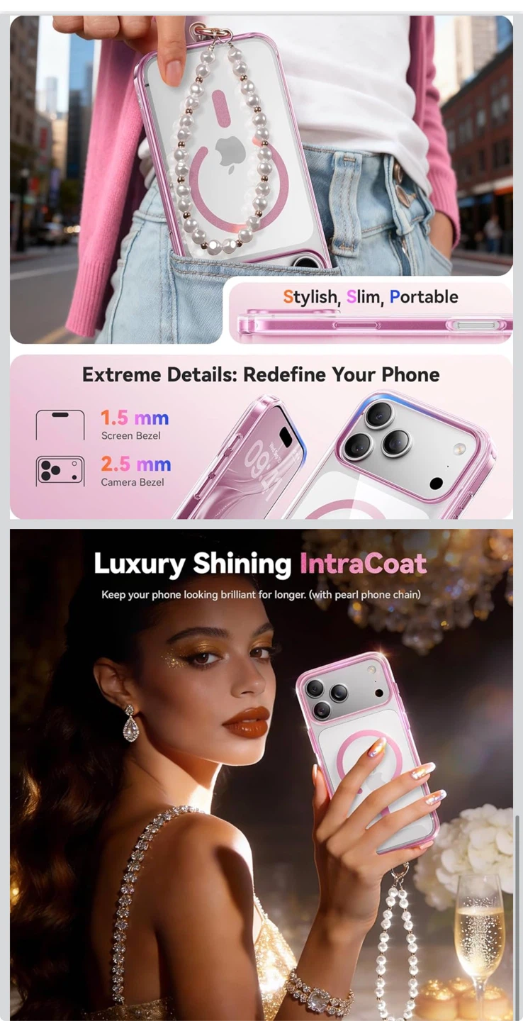 Magnetic Phone Case for iPhone 17 Pro Max - Romantic Sweet Pink - photo 5