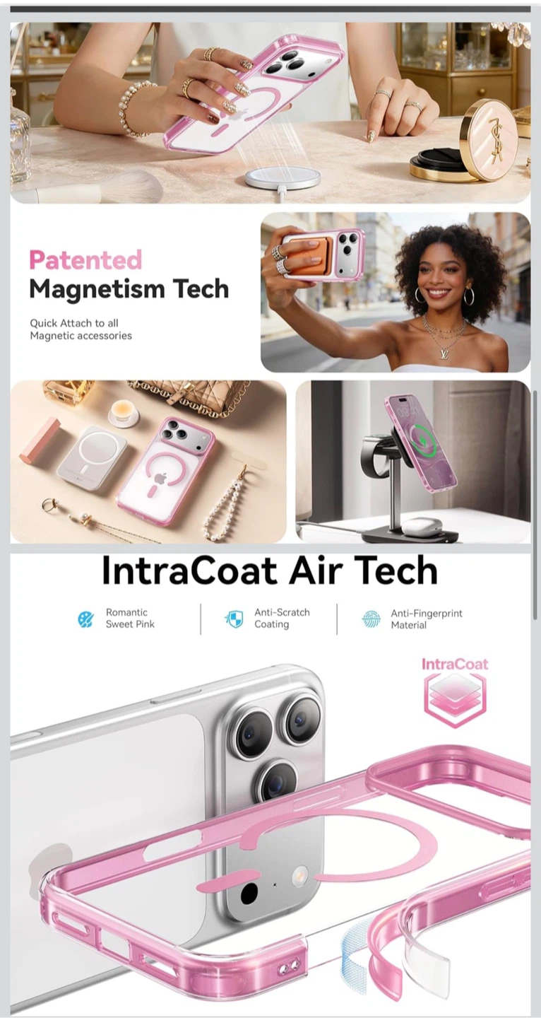 Magnetic Phone Case for iPhone 17 Pro Max - Romantic Sweet Pink - photo 3