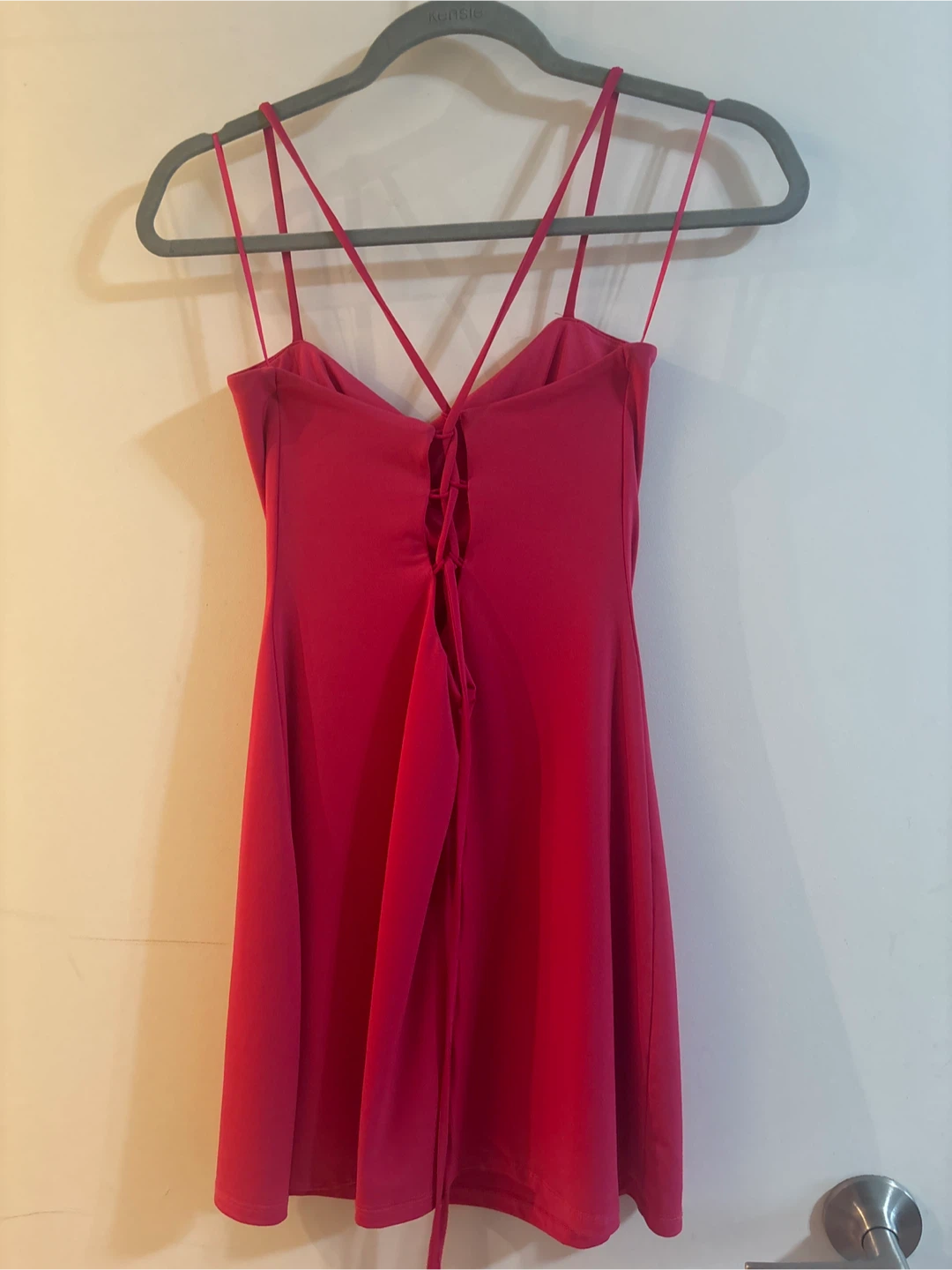 Hot Pink Spaghetti Strap Mini Dress - photo 2