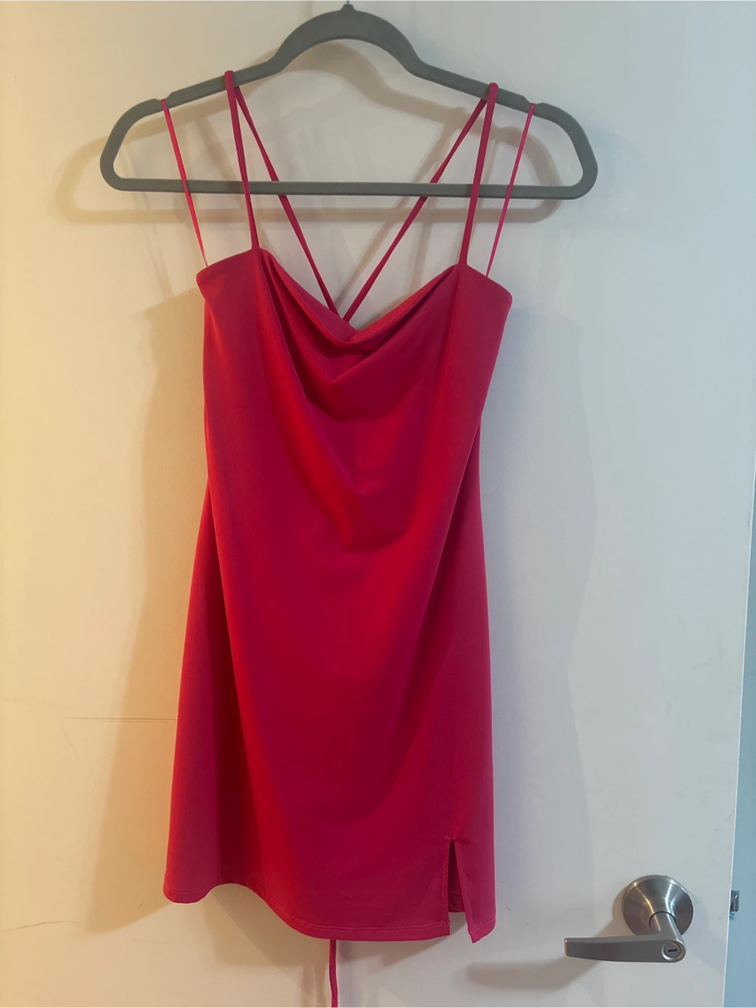 Hot Pink Spaghetti Strap Mini Dress