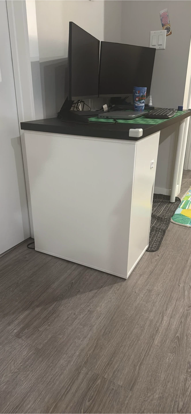 IKEA LAGKAPTEN / ALEX Desk with Drawer Unit - Black-Brown/White