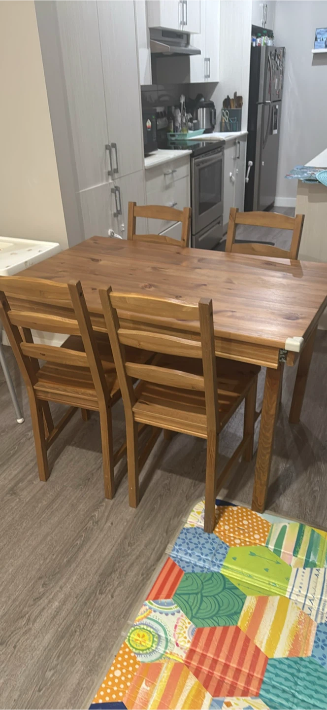 Wooden Dining Table Set with 4 Chairs - photo 2