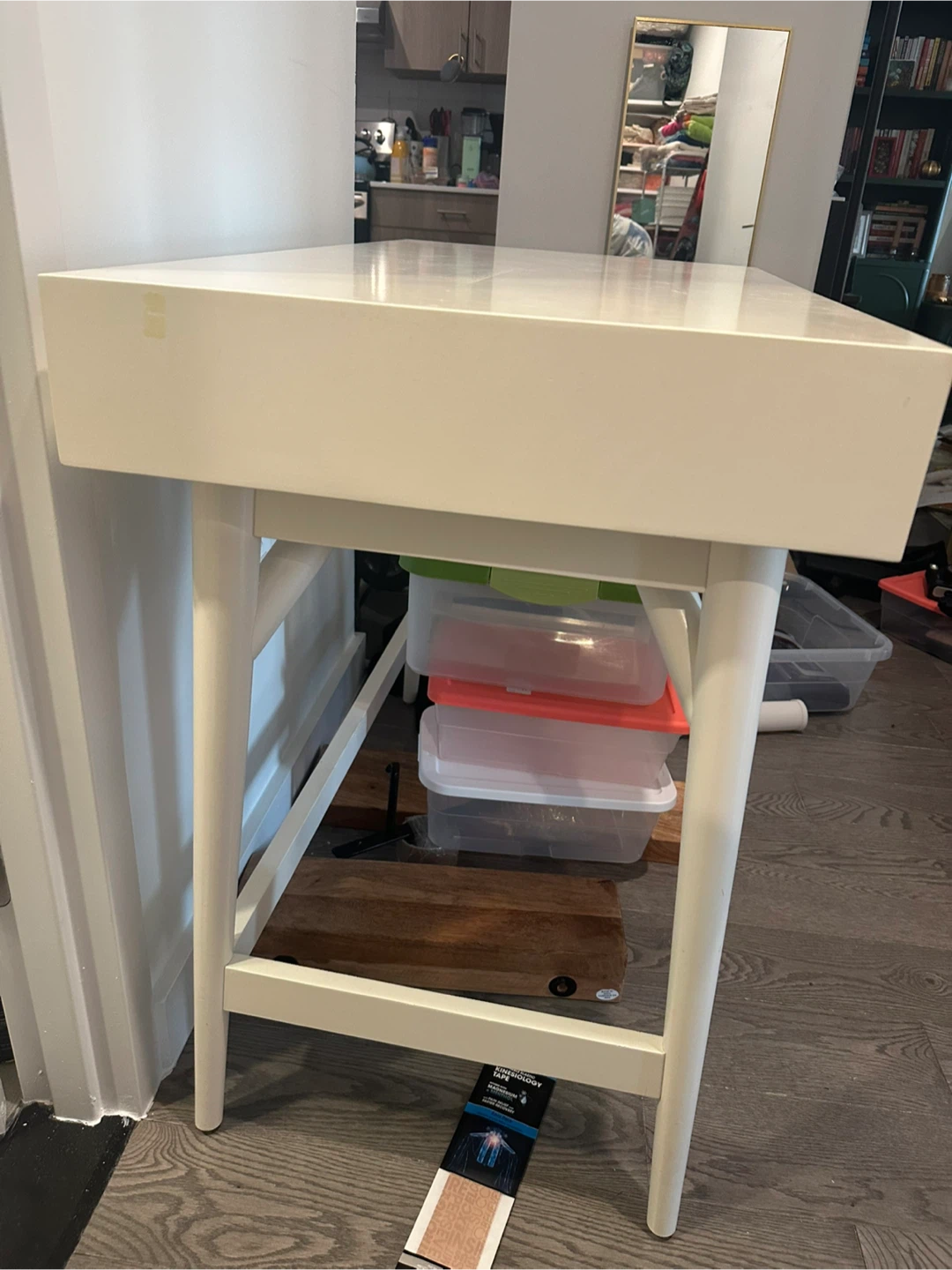 West Elm Mid Century Modern White Wood Desk - photo 3