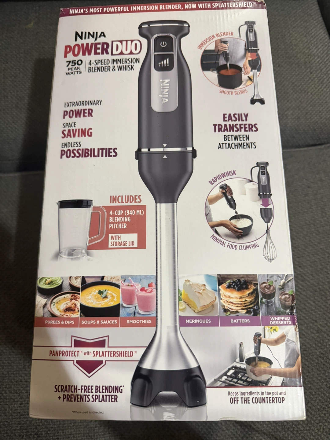 Ninja Power Duo 750W 4-Speed Immersion Blender & Whisk