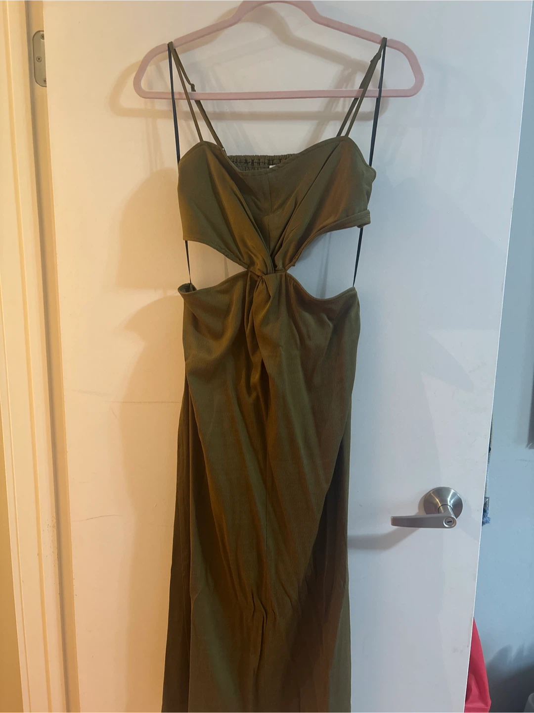 Green Cut-Out Maxi Dress