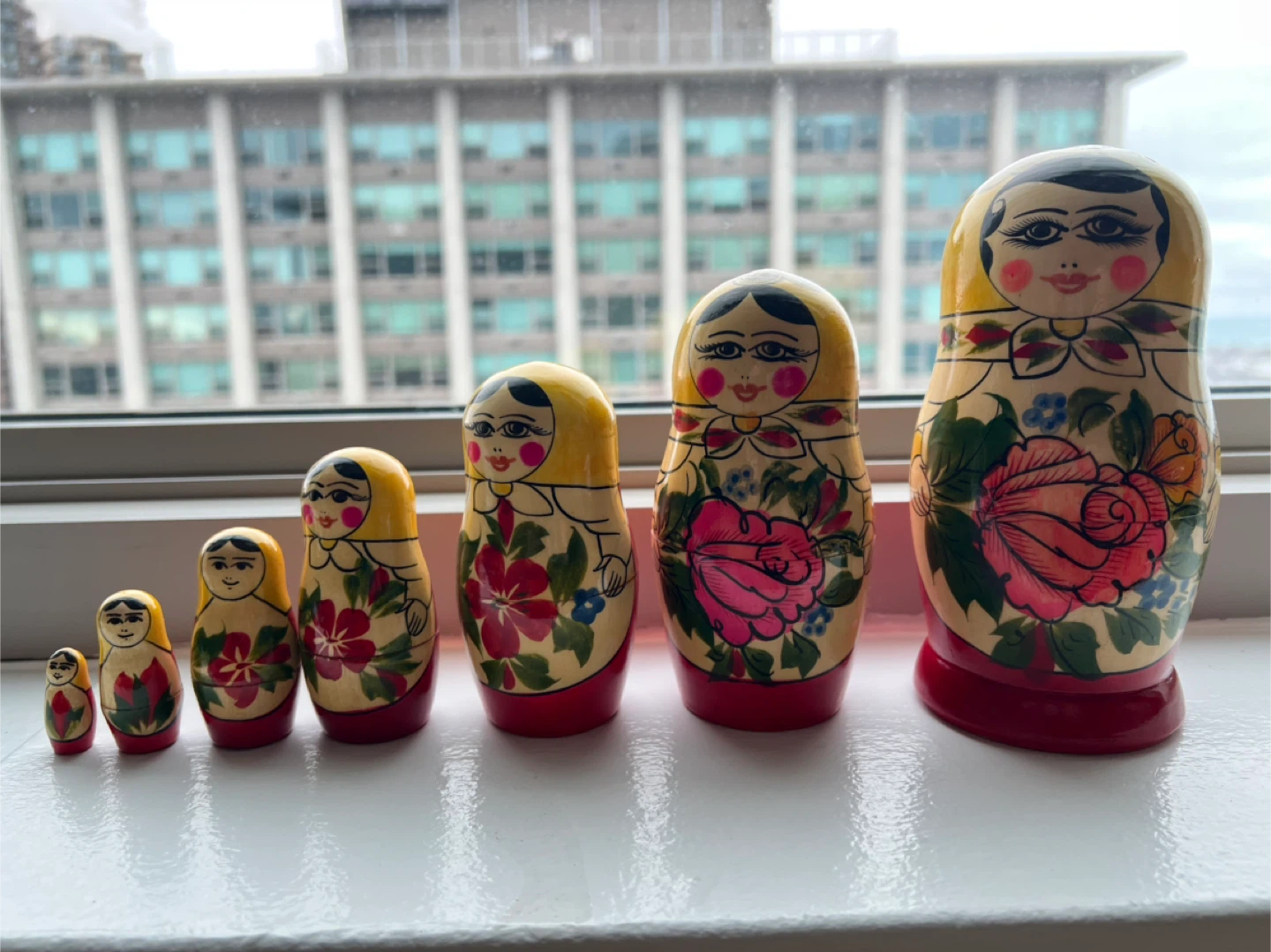 Russian Matryoshka Nesting Doll Set of 7 Wooden Stacking Dolls