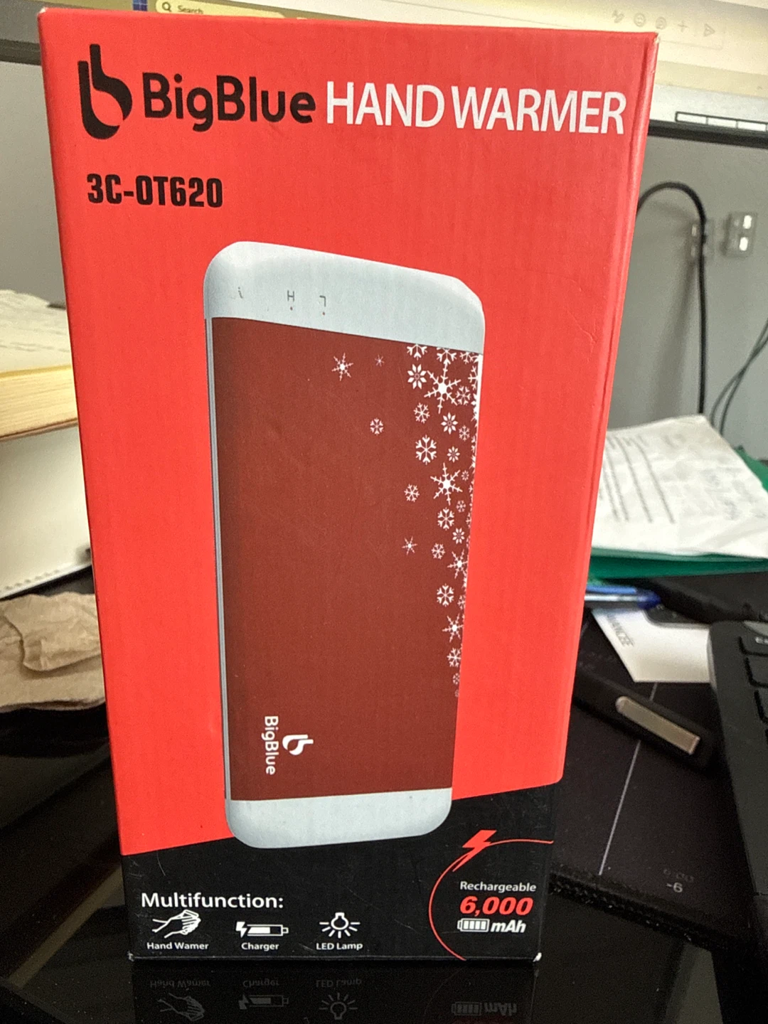 BigBlue 3C-OT620 Hand Warmer - 6000mAh Rechargeable Power Bank