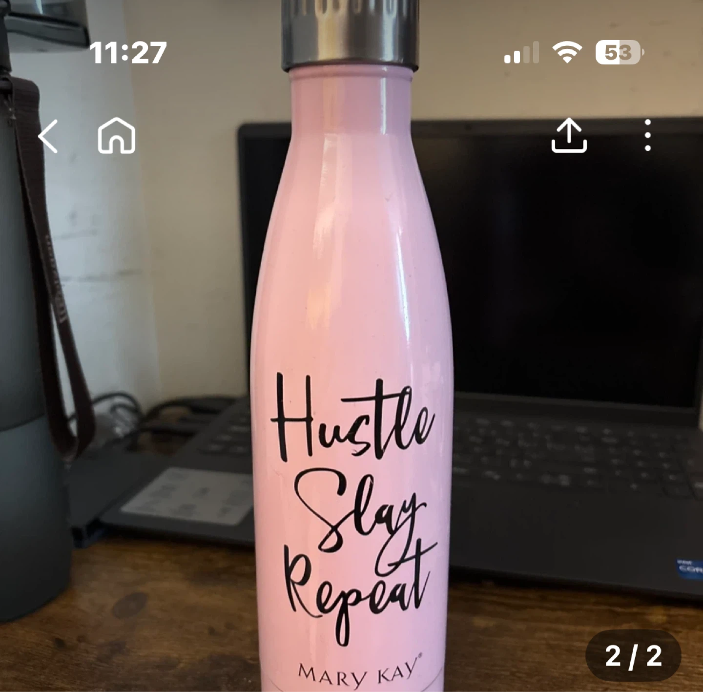Mary Kay Pink Water Bottle - 'Hustle Slay Repeat'