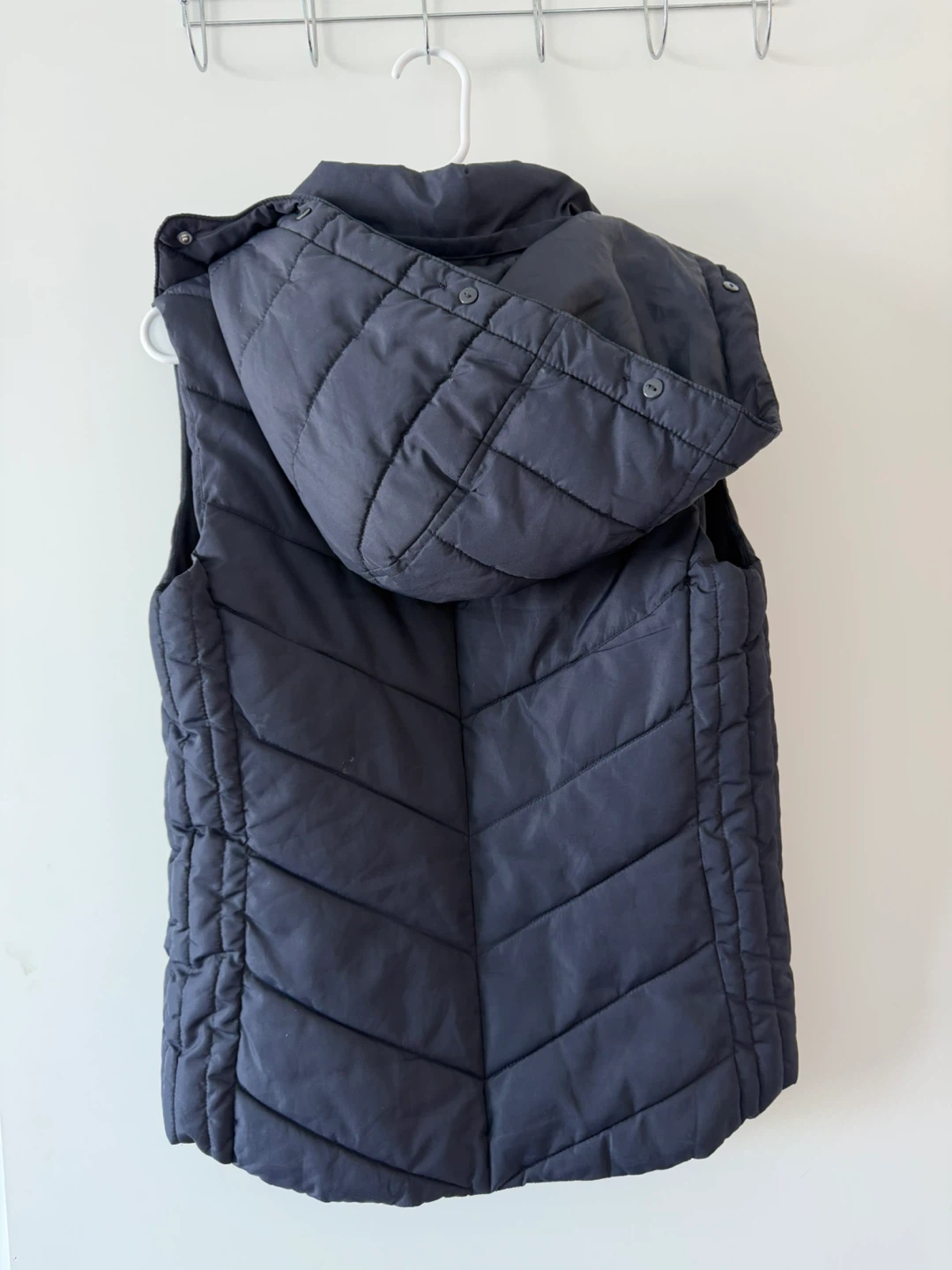 Navy Puffer Vest with Hood - photo 2