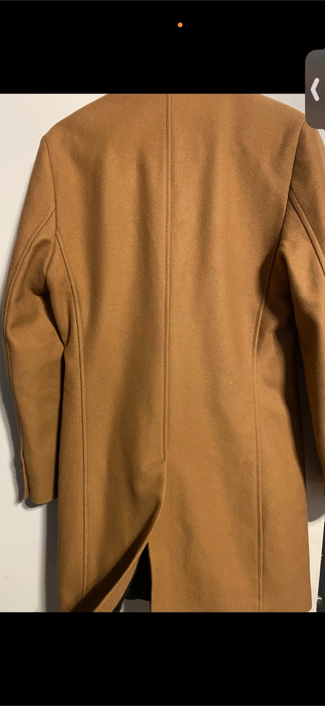 Zara Men's Camel Wool Blend Coat - Small - photo 3