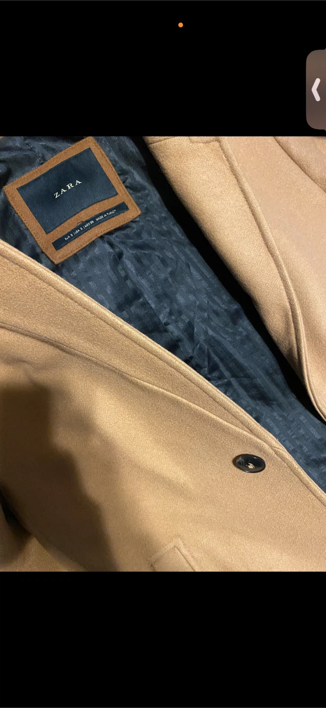 Zara Men's Camel Wool Blend Coat - Small - photo 4