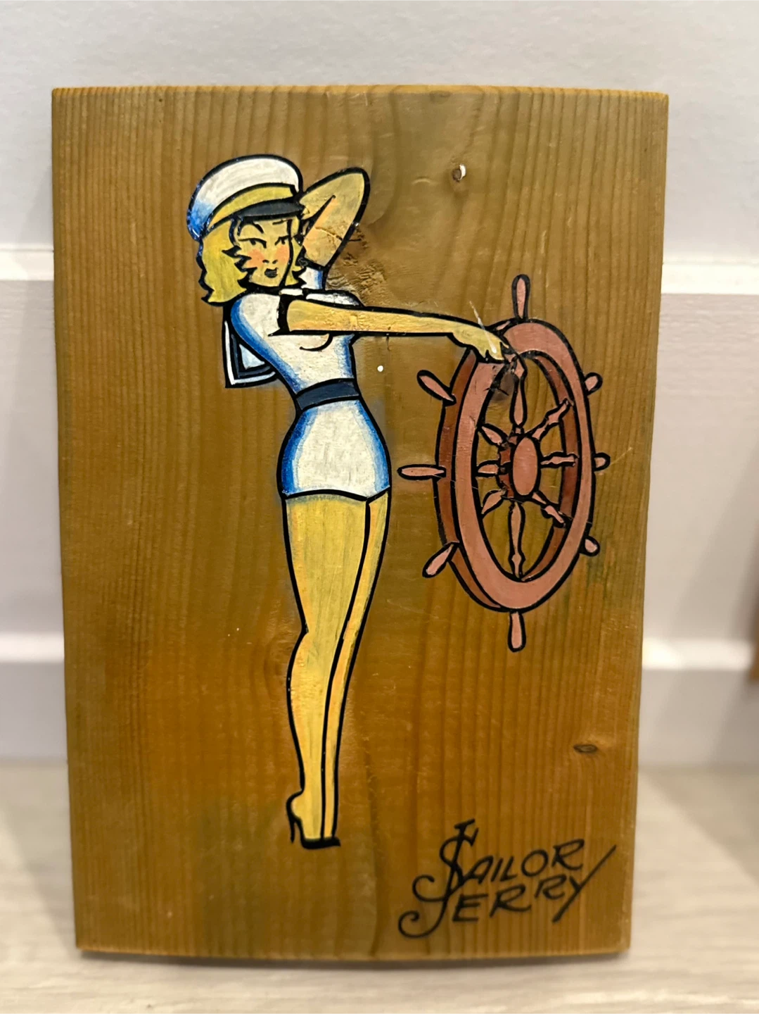 Sailor Jerry Inspired Wood Art Plaque Set - photo 2