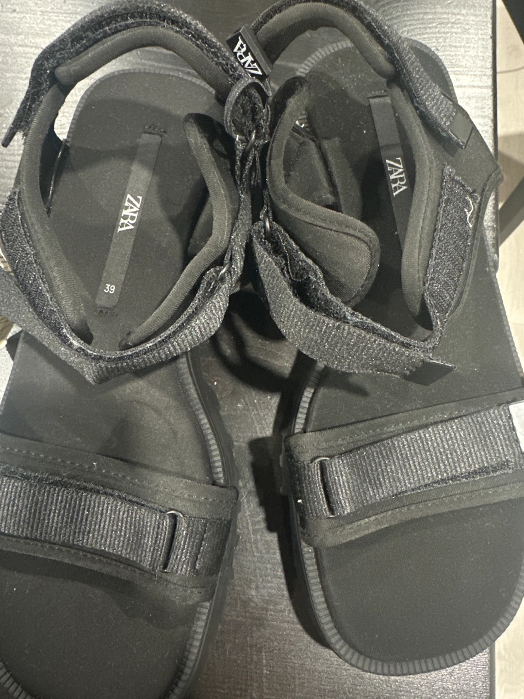 Zara Black Strappy Platform Sandals - Size 39 - photo 2