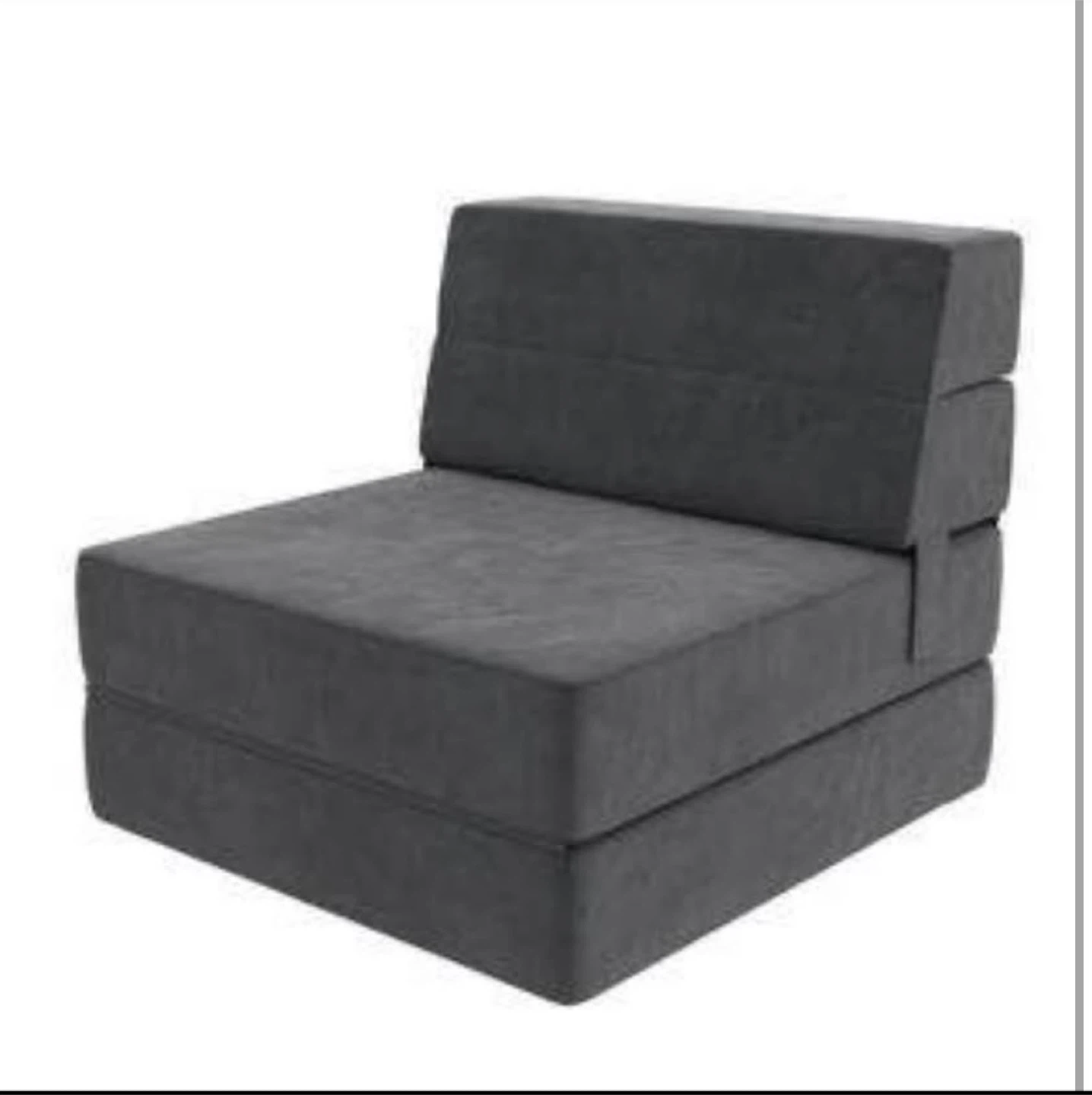 Grey Foldable Sofa Bed Chair - photo 2