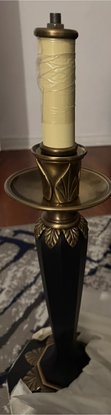 Vintage Candlestick Lamp with Ornate Brass Base - photo 2