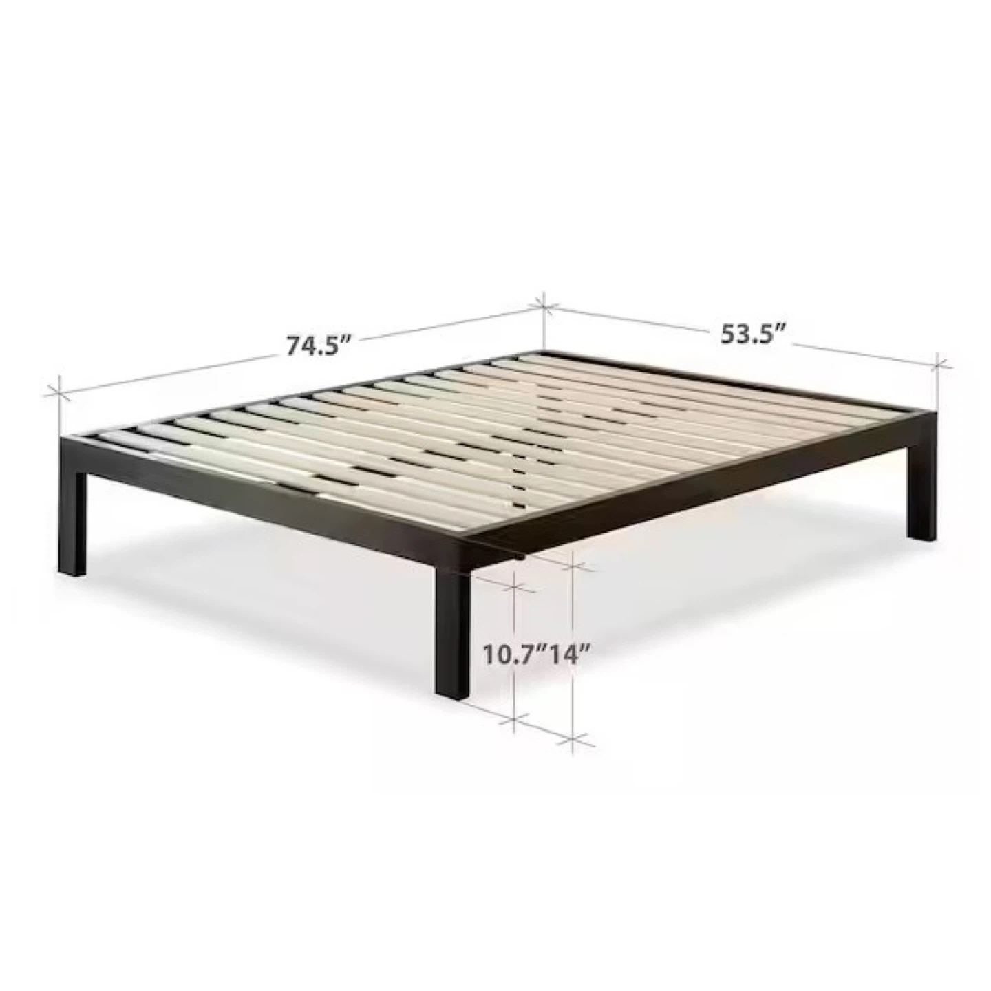 Zinus Lorrick Black Metal Full Platform Bed Frame - photo 2