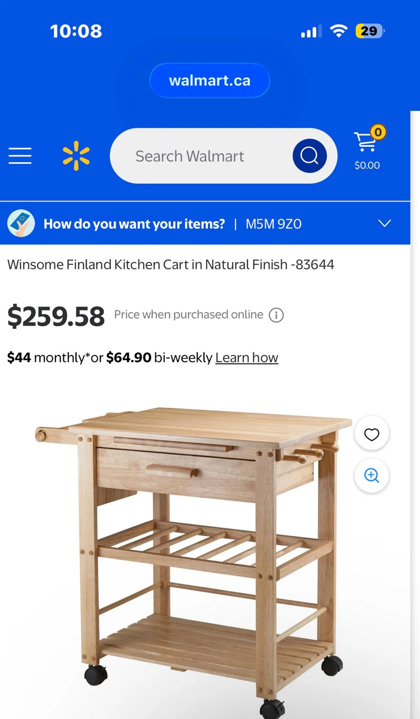 Wooden Kitchen Cart