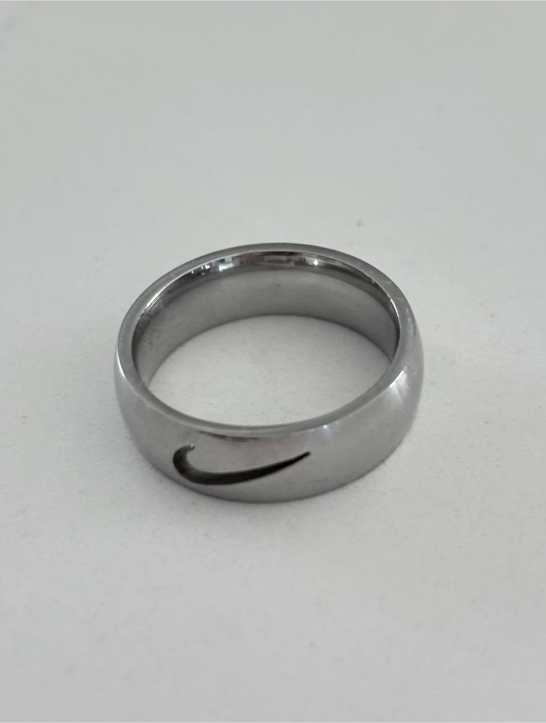 Nike Ring - Nike Swoosh - Silver Ring - Stainless Steel - Size 6 - photo 2