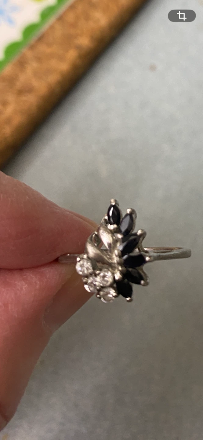 RJ Graziano Sterling Silver 925 Sapphire & CZ Cluster Ring - photo 2