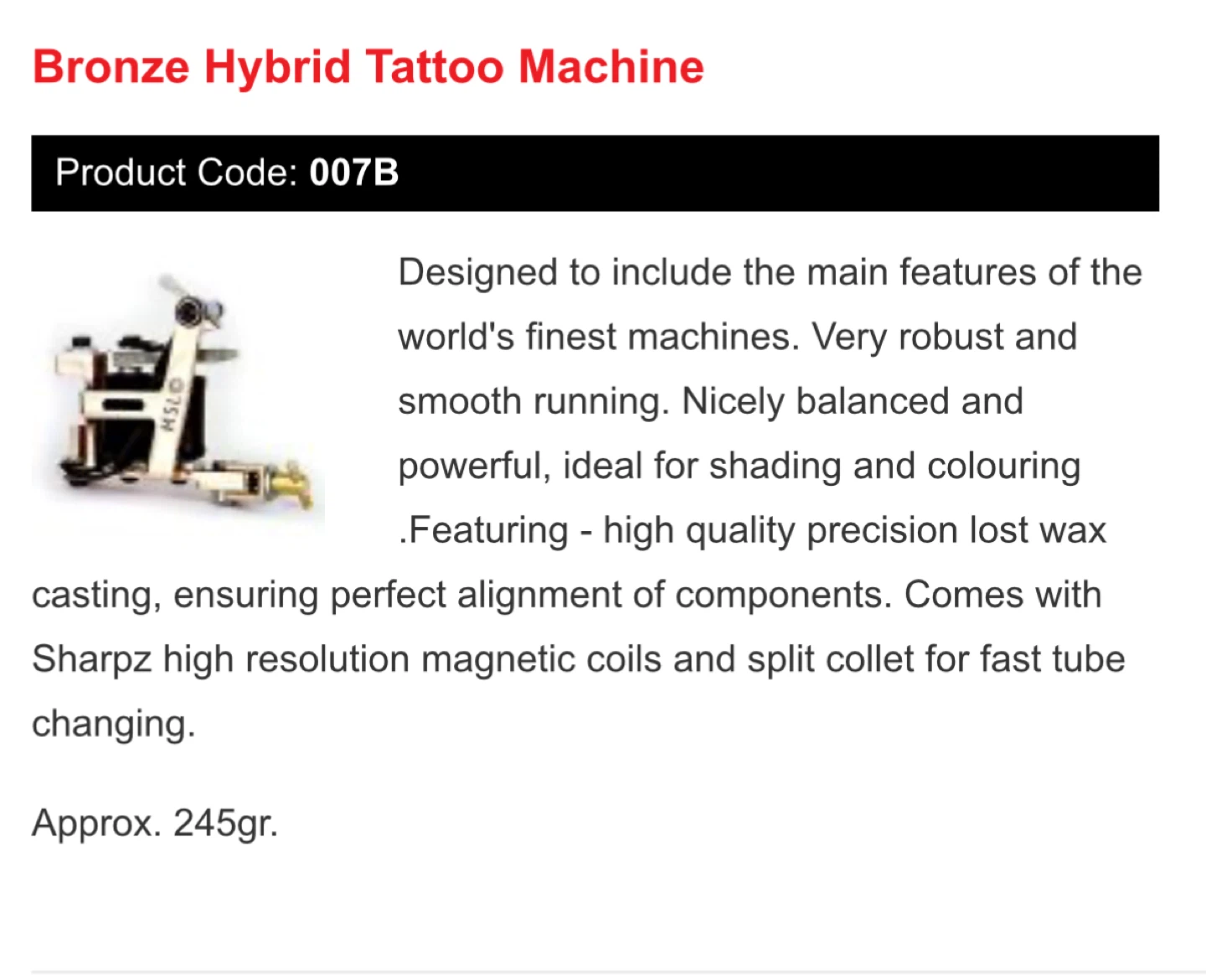 Micky Sharpz Uk Tattoo Machine - photo 4
