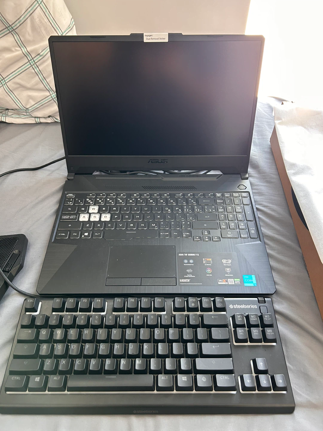 ASUS TUF Gaming F15 Laptop with External Keyboard and Mouse