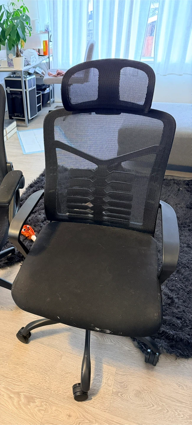 Black Ergonomic Mesh Office Chair with Headrest - photo 2
