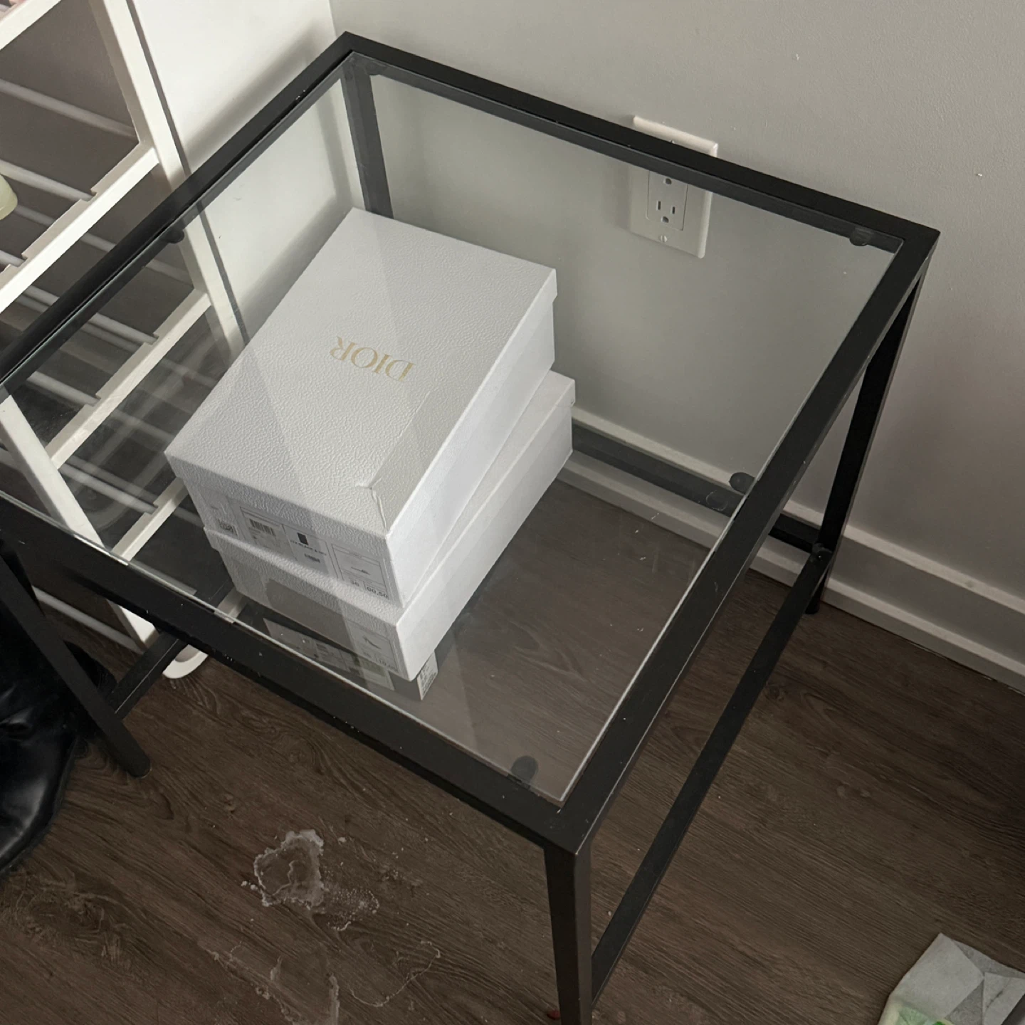 Ikea square glass coffee table