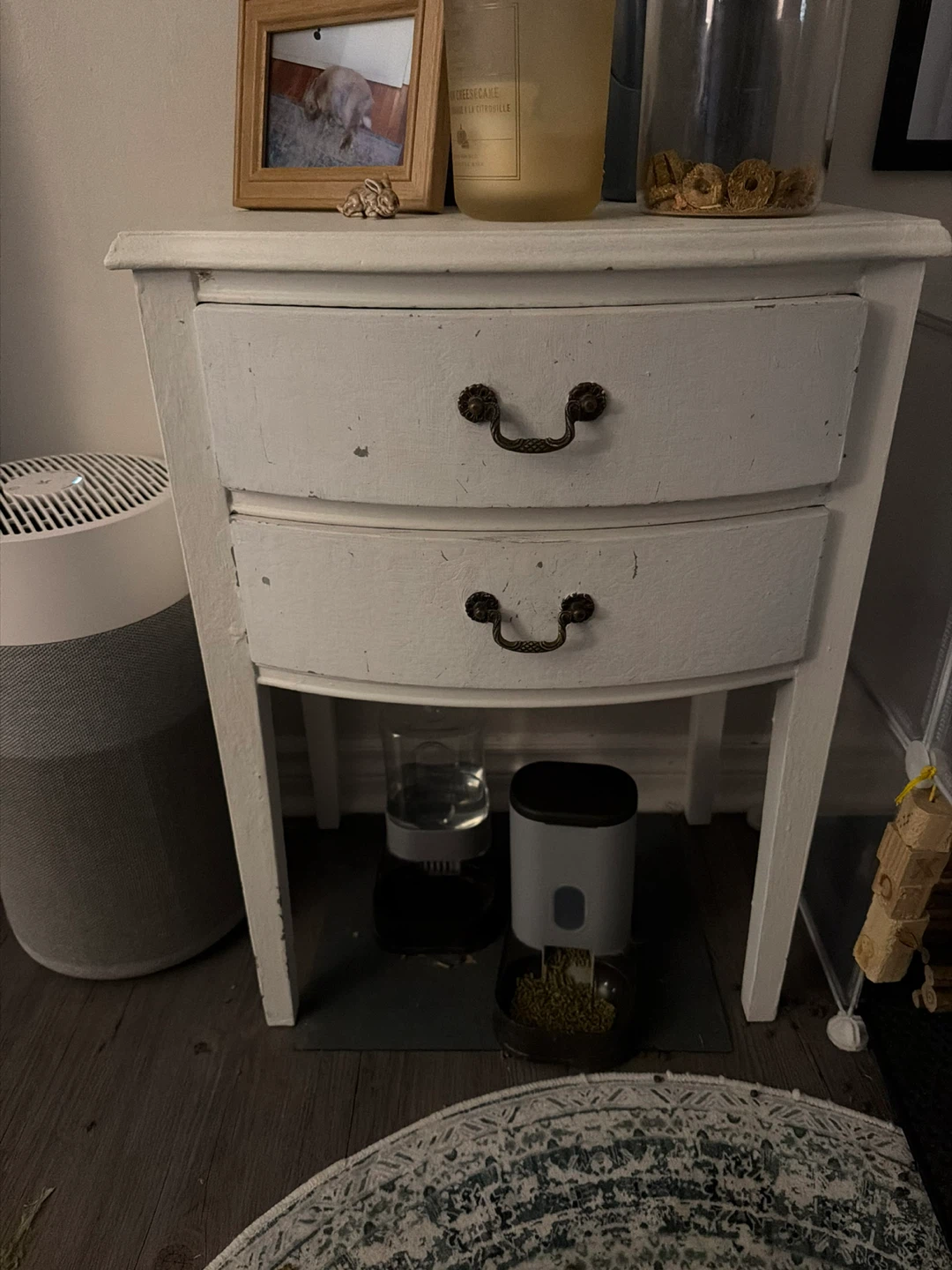 White Two-Drawer Nightstand