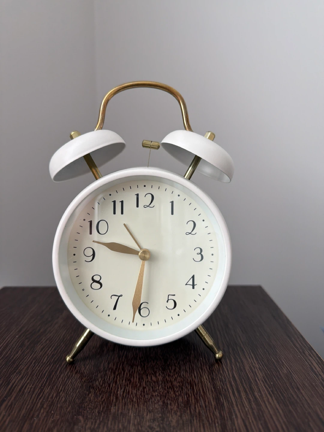 White Twin Bell Alarm Clock