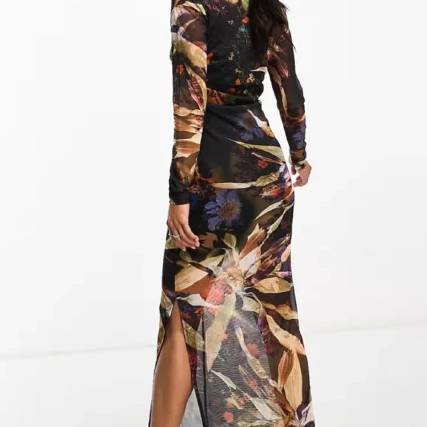 ALLSAINTS Tia Tippi Floral Print Mesh Midi 🏆 - photo 3