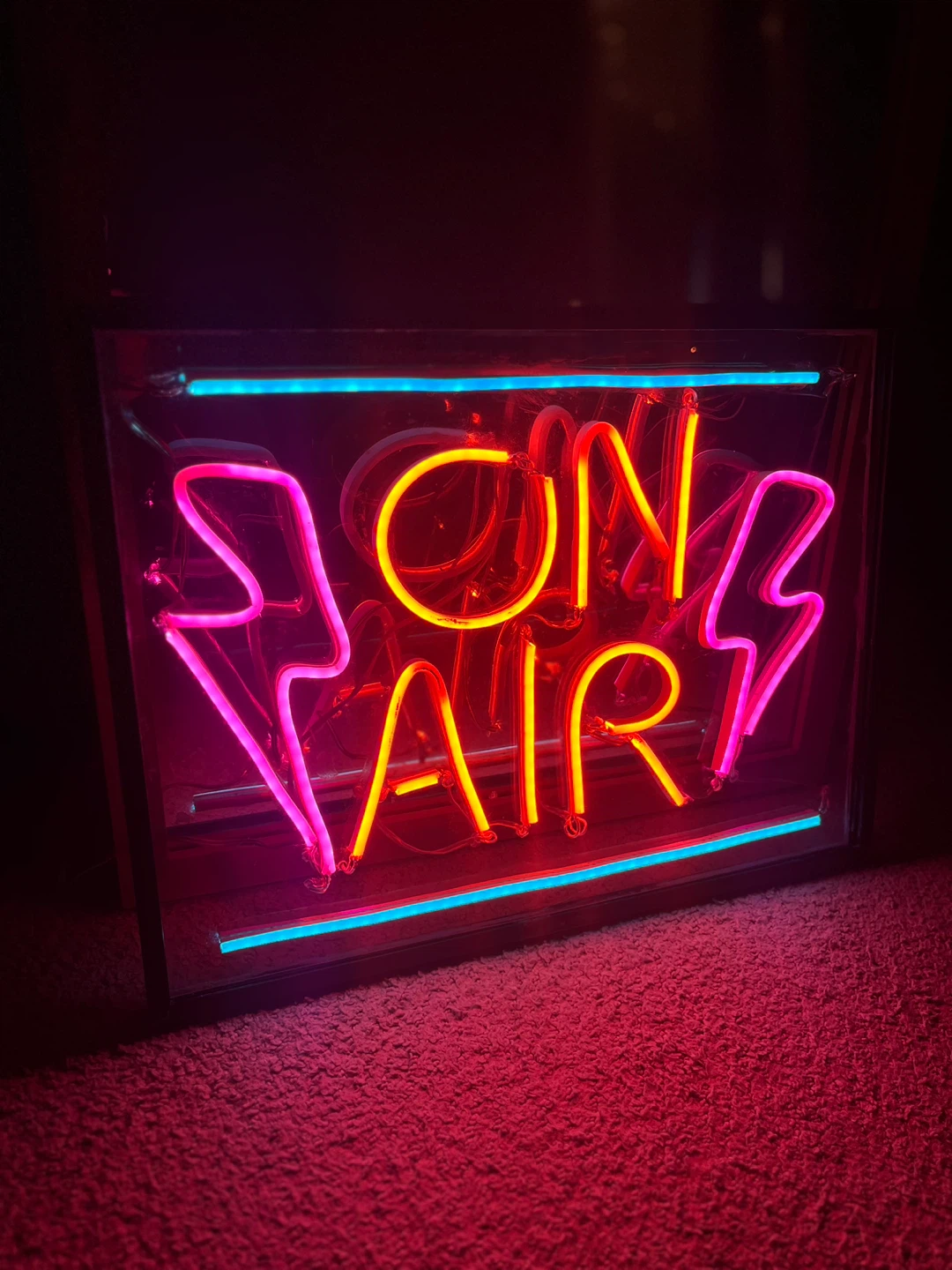 On Air LED Sign with Lightning Bolts